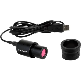 Celestron Mikroskopa kamera 2MP ar USB kabeli un adapteri, ar 2MP sensoru un rozā iekšējo objektīvu