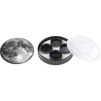 Набор фильтров для Луны Celestron 1.25" с фильтрами 13%, 25%, 50% и фильтром Moon & Sky Glow в открытом кейсе