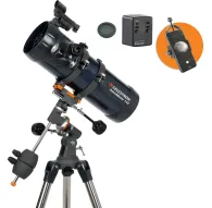 Телескоп Celestron AstroMaster 114EQ-MD с адаптером для смартфона и лунным фильтром, идеален для наблюдения за звездами и астрофотографииТелескоп Celestron AstroMaster 114EQ-MD с адаптером для смартфона и лунным фильтром, идеален для наблюдения за звездами и астрофотографии