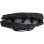 Celestron 34" telescope tripod bag, black padded soft case open to reveal adjustable straps, reinforced PVC bottom, external zippered pocket and sewn loops, with two carry options.