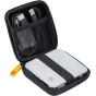 Кейс для мини проектора Kodak LUMA 75/150 с EVA-защитой, открытый вид, проектор, кабели и аксессуары