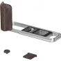SmallRig L-shaped mount plate with wooden handle for FUJIFILM X-E5, featuring Arca-Swiss quick release and ergonomic grip area.
