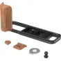 SmallRig L-shaped camera mount plate with rosewood handle for Fujifilm X-E5, featuring ergonomic design, Arca-Swiss quick release plate, and included accessories for enhanced grip and protection