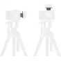 SmallRig V-Mount battery plate attached to a Nikon camera on a tripod, showing side and top mounting with Arca-Swiss and NATO interfaces for balanced, unobstructed monitoring.
