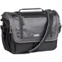 Black Think Tank MindShift Gear Exposure 15 shoulder bag with waterproof sailcloth, X-Pac™ technology, zippered front pocket, and cross-body stabilizer strap for camera gear protection.