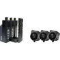 PMI SmokeNINJA-PRO Trident Kit with wireless remote and docking station featuring three smoke generators for professional fog, smoke, and steam effects