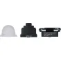 Nanlux Evoke 5C Lighting Modifier Kit components: white dome-shaped diffuser, black cylindrical modifier with brand name, and magnetic barndoor for studio lighting control