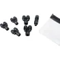 PMI SFX Tubing Kit components including five T-shaped splitters and one straight adapter nozzle for SmokeGENIE/SmokeNINJA systems