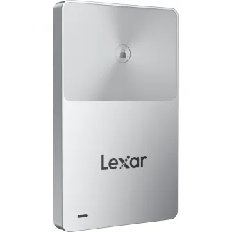 Lexar TouchLock Portable SSD 512GB with 128-bit AES encryption and NFC one-touch unlock, sleek magnetic design, and 2-meter drop protection for secure, portable storage
