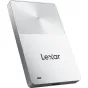 Lexar TouchLock Portable SSD 512GB with 128-bit AES encryption and NFC one-touch unlock, sleek magnetic design for secure portable storage