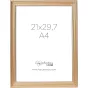 Gold A4 photo frame with classic profile design, real glass, and back support for shelf or table display