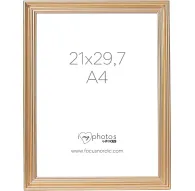 Gold A4 photo frame with classic profile design, real glass, and back support for shelf or table displayGold A4 photo frame with classic profile design, real glass, and back support for shelf or table display