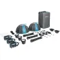 Nanlux Evoke 150C 3-Light RGB LED Kit with Trolley Case - professional lighting setup featuring RGB LED lights, softboxes, stands, and a trolley case