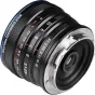 Laowa 4.5-10mm f/2.8 CF Zoom Fisheye Lens - Close-up view of a black and silver zoom lens with detailed aperture and focal length markings, showcasing its front glass element and engraved text.