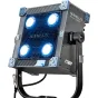 NANLUX Evoke Matrix 2500C pilnkrāsu multi-source prožektoru komplekts ar motorizētu Fresnel lēcu, četriem augstas jaudas LED klasteriem un IP66 klasifikāciju profesionālai filmēšanai un skatuves apgaismojumam