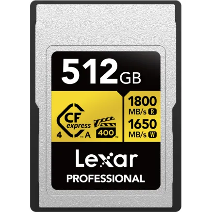 Lexar CFexpress 4.0 Pro Gold, VPG400/IP68, R1800/W1650/SW1000 (Type A) 512GB