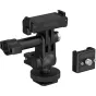 SmallRig 6396 QR adapter with cold shoe mount and ball head for DJI Osmo Action 6/Nano, displayed with its detachable 1/4"-20 adapter on a white background