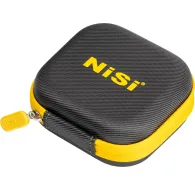NiSi JetMag Pro 49 Caddy Pouch, compact black hard-shell zippered case with yellow trim and logo, shown closed from above.NiSi JetMag Pro 49 Caddy Pouch, compact black hard-shell zippered case with yellow trim and logo, shown closed from above.