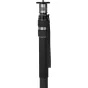SIRUI Monopod SVM-165P ar Rapid System, ar teksturētu melnu rokturi, sudraba joslu un marķētu siksnu, izgatavots no oglekļa šķiedras, ideāls vieglai fotogrāfēšanai.