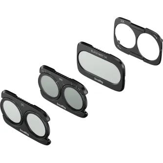 SmallRig 6477 Split Filter Kit для DJI Osmo Pocket 4P с CPL, VND1-5 и 1/4 Black Mist фильтрами, подчеркивающий двойную систему крепления и оптическое стекло для кинематографического контроля света.
