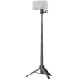SmallRig 6479 Multifunctional Travel Tripod ar telefona turētāju un 1/4"-20 adapteri, ar karabīnes stila āķi un silikona apvalku, piemērots daudzpusīgai rokas un galda fotografēšanai.