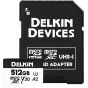 Delkin microSDXC Trail Cam Hyperspeed R195/W160 (V30) 512GB memory card with SD adapter - high-speed storage for action cameras and drones
