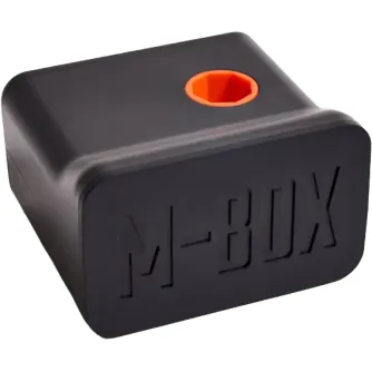 Motorized film agitator M-BOX for LAB-BOX with orange hexagonal opening and USB-C rechargeable design