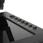 Ikan 12" portabilais teleprompters PT1200-LS valdītājpaneļa ar ON/OFF, MENU, VIDEO, VGA un HDMI pogām, uzstādīts uz gaismas statīva