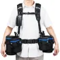 JJC GB PRO1 Photography Belt & Harness System with adjustable waist belt, reflective stripes, and multiple pouches for JJC DLP and Lowepro lens pouches.
