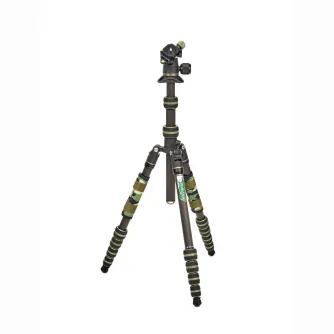 3 Legged Thing Punks Brian 2.0 Tripod Kit ar AirHed Neo 2.0 - viegls oglekļa šķiedras ceļojumu statīvs ar regulējamu augstumu, gumijas kājām un piederumiem fotografēšanai un videoreģistrācijai