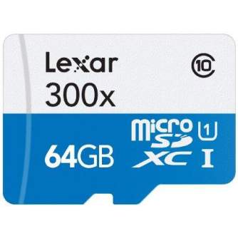 Discontinued - LEXAR 300X MICROSDHC/MICROSDXC WITH ADAPTER 64GB