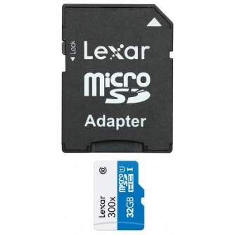 Vairs neražo - LEXAR 300X MICROSDHC/MICROSDXC WITH ADAPTER 32GB