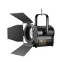 Godox F7 300R Full Colour LED Fresnel Light with adjustable barn doors, digital control panel, and silent cooling for professional studio lighting