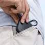 PGYTECH CreateMate High Speed Mini Card Reader Case in Classic Black, featuring a textured surface and USB cable, designed for SD and Micro SD cards.