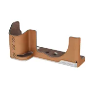 Stylish PGYTECH Leather Camera Case for Fujifilm X M5 in Clay Brown, featuring Italian leather, aluminum base, and precise cutouts for camera controls.Stylish PGYTECH Leather Camera Case for Fujifilm X M5 in Clay Brown, featuring Italian leather, aluminum base, and precise cutouts for camera controls.