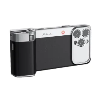 PGYTECH Retrova Grip Kit для iPhone 16 Pro Max с ретро-дизайном, тактильными элементами и тройной камерой.