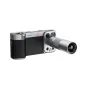 Vintage camera-inspired smartphone grip with a 2.35x telephoto lens for iPhone 17 Pro