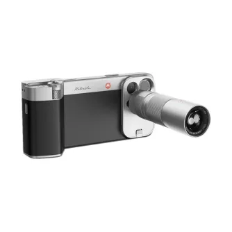 Vintage-stila iPhone 16 Pro Max kamera grips ar 2.35x telefoto lēcu un taustāmajām kontrolēm