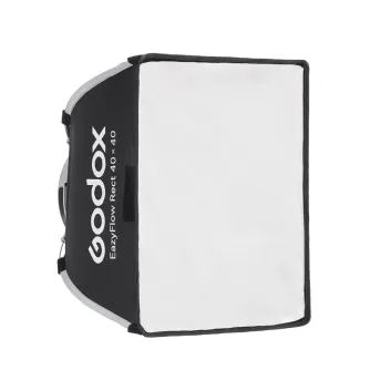 Godox EazyFlow Rect 40x40 Bowens Softbox - Foldable design with dual-layer diffusion and fabric grid for precise light control