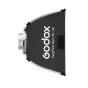 GODOX EazyFlow Rect 40x40 Bowens Softbox с быстрой установкой, отражающим серебряным внутренним покрытием, двойной дифузией и тканевой решеткой для студийного освещения.