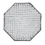 Godox EazyFlow Foldable Octa 60 Bowens softbox with fabric grid, octagonal shape, black border, white interior, top-down view