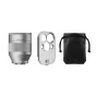 PGYTECH 2X Telephoto Lens for iPhone 16 Pro with textured grip, silver adapter ring, and black drawstring pouch