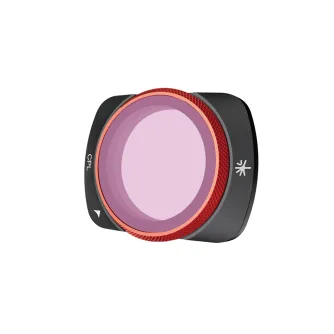 PGYTECH CPL filtrs DJI OSMO Pocket 3/4 - sarkans teksturēts gredzens ar melnu magnētisko montāžu un rozā-violetu nokrāsu