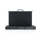 Feelworld SEETEC FRM173S 17.3 Pull Out 1RU Rackmount Monitor with 3G SDI and HDMI ports, featuring a black metal housing and control buttons on the front panel.