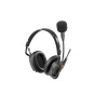 Saramonic WiTalk9 X wireless intercom headset with gooseneck microphone, dual-ear design, and AI noise reduction for professional communication