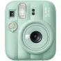 Compact FUJIFILM INSTAX MINI 13 instant camera in Lagoon Green with automatic exposure, flash, and close-up mode for instant photos