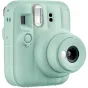 Fujifilm Instax Mini 13 instant camera in Lagoon Green featuring automatic flash and selfie mode