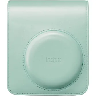 Кейс для камеры Fujifilm Instax Mini 13 в цвете лагуна-зеленый, защитный синтетический кейс с регулируемым ремешком.