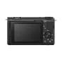 Sony ZV-E10 mirrorless camera with 16-50mm OSS II lens - rear view showing touchscreen, microphone, and controls