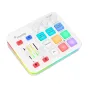 White Maono G1 Neo sound card featuring RGB lighting, gain and volume knobs, Bluetooth 4.2, and multiple function buttons for streaming and recording.